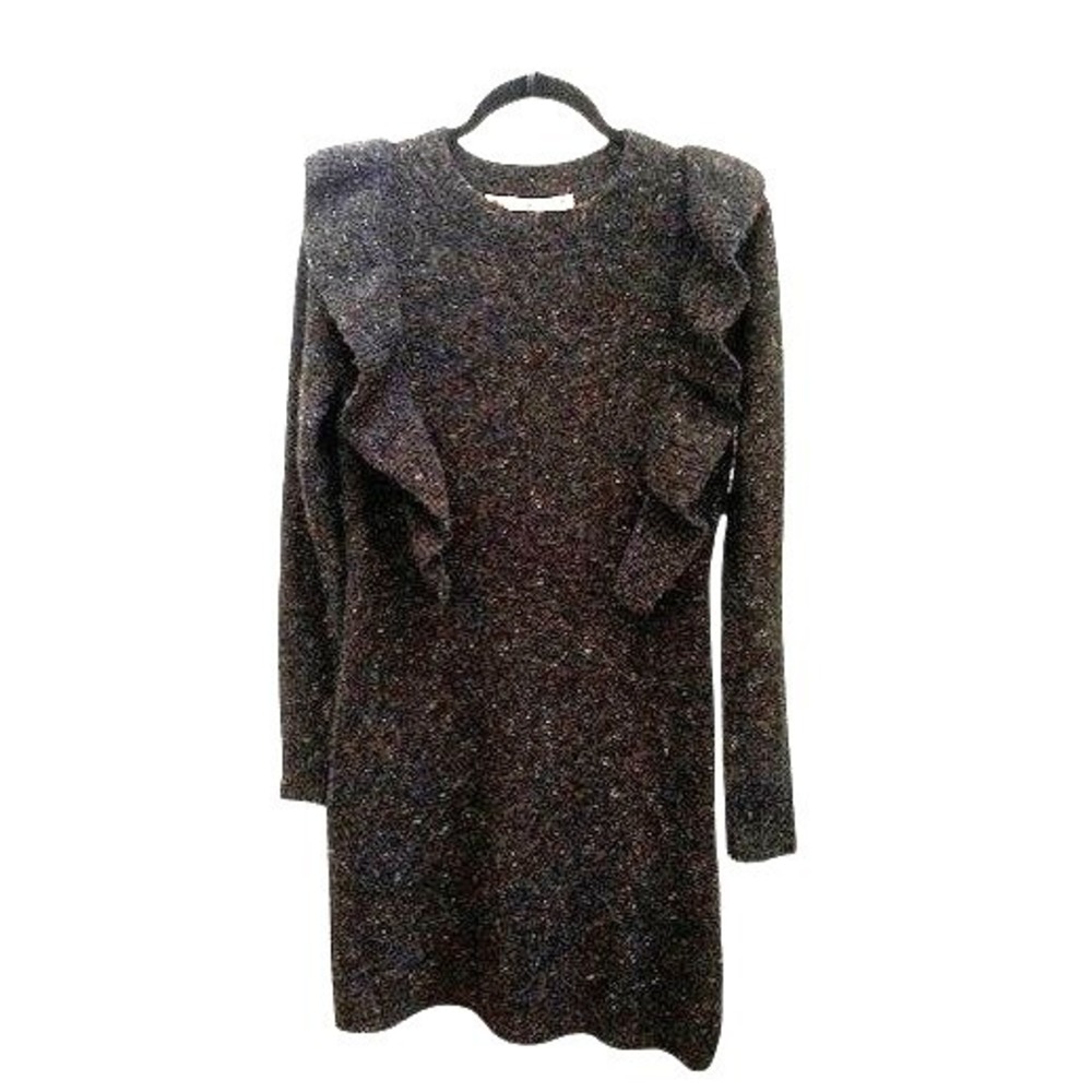 Chelsea & Violet Womens Ruffle Front Cozy Knit Sweater Dress Multicolor‎ Small